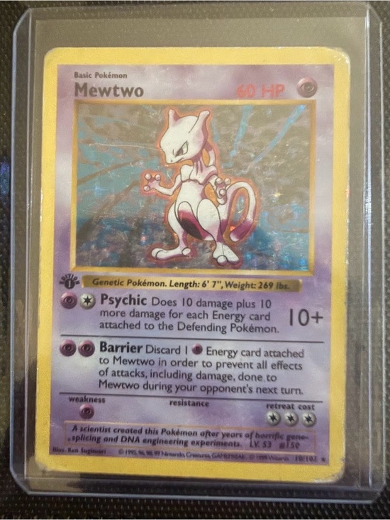 mewtwo original pokemon card PSA 8 NM - MT Psychic Psychic Full Burst (30) This attack does 30 damage times the amount of Energy attached to this Pokmon TCG Spotlight: Some Of The